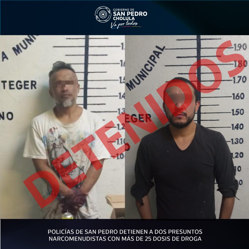 Policías de San Pedro detienen a dos presuntos narcomenudistas con más de 25 dosis de droga