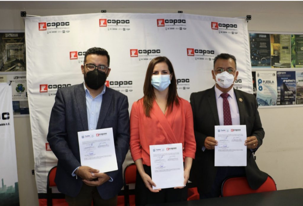 Ayuntamiento de Puebla y colegio de arquitectos firman convenio de colaboración en favor del patrimonio Cultural