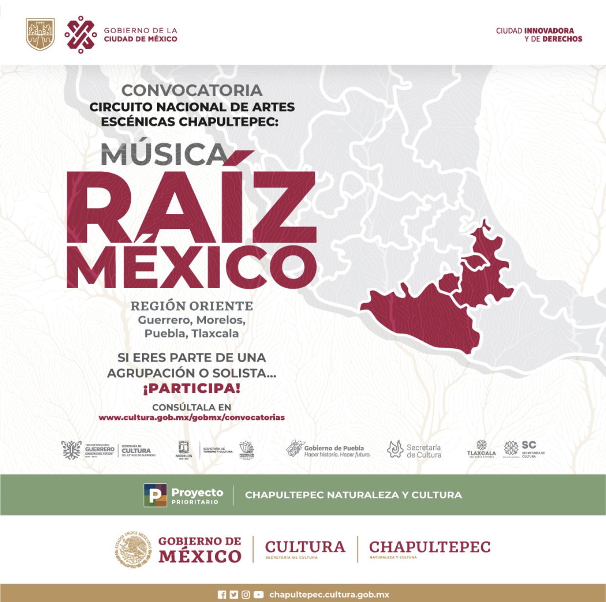 Invita Cultura a participar en concurso “Circuito Nacional de Artes Escénicas Chapultepec”