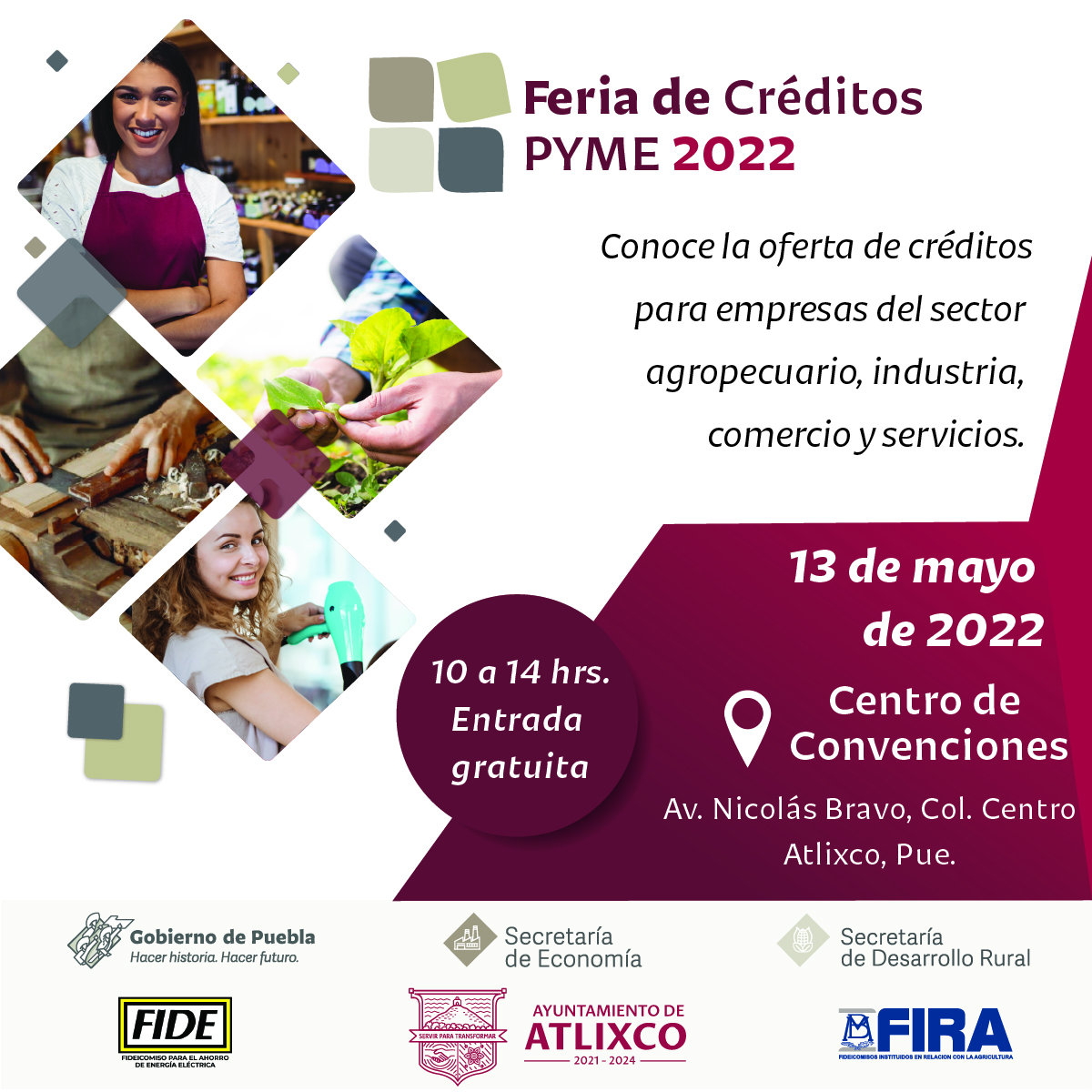 Desarrollará Economía “Feria de Créditos PYME 2022” en Atlixco
