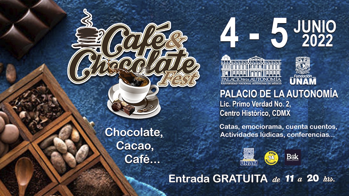 Este 4 y 5 de Junio,  deleita tu paladar en el Café & Chocolate Fest en Palacio de la Autonomía de la Fundación UNAM