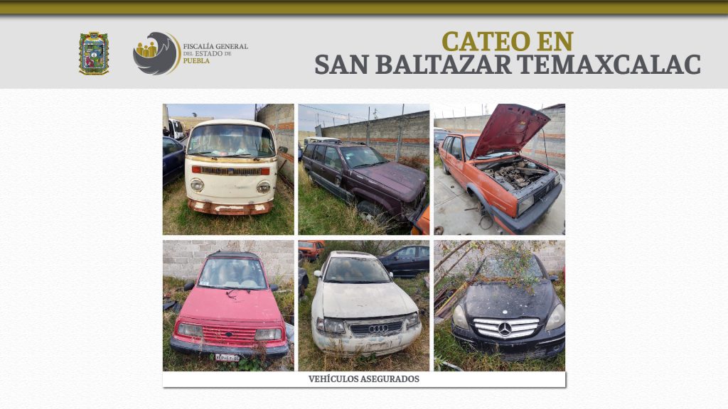 En San Martín, FGE cateó inmueble y aseguró seis vehículos