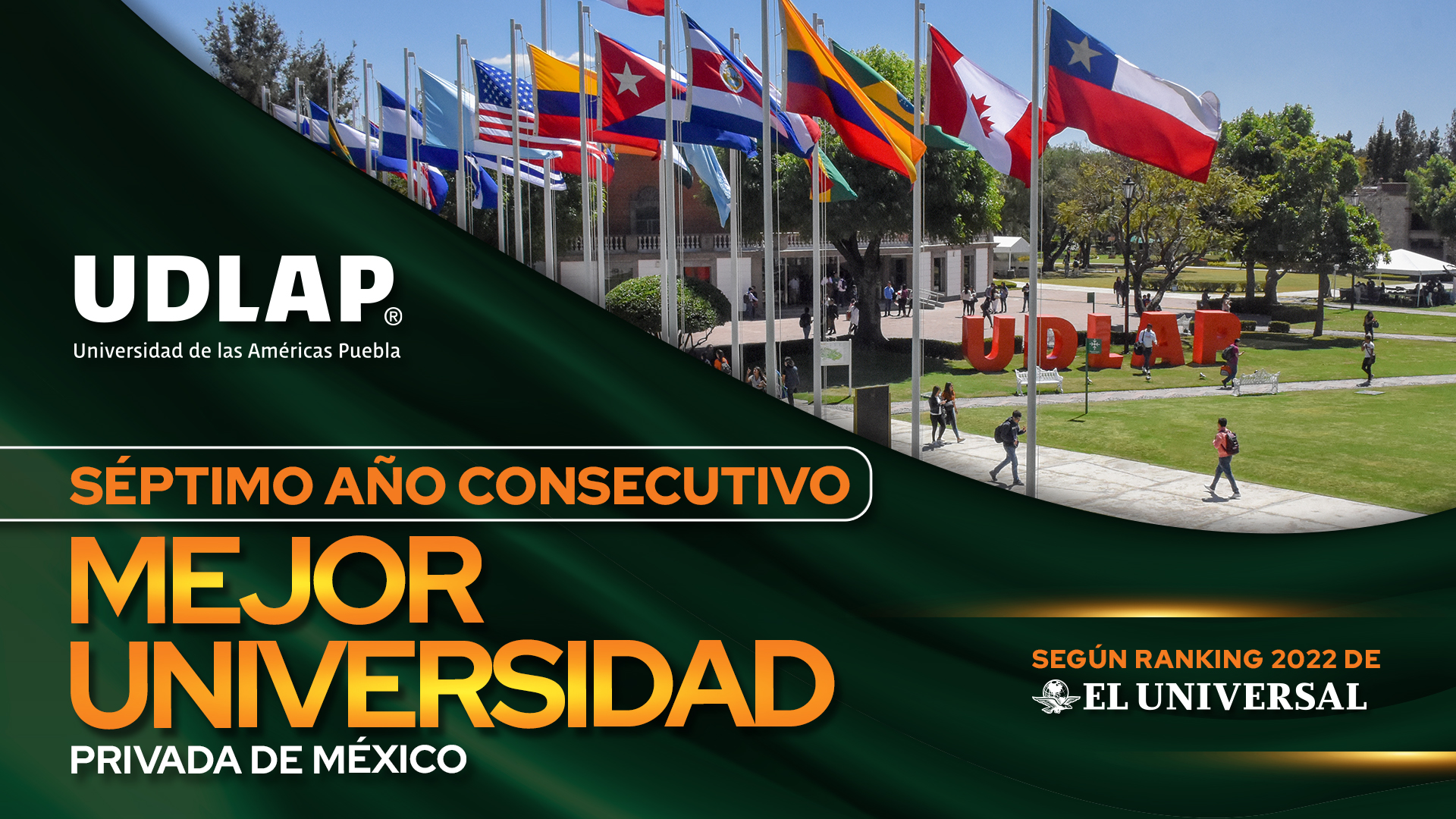 Por séptimo año consecutivo la UDLAP se ubica como la mejor universidad privada de México: ranking de El Universal 2022