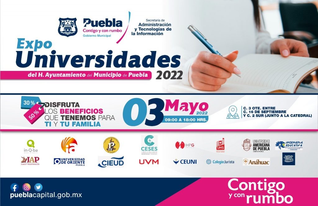Ayuntamiento de Puebla convoca a la ExpoUniversidades 2022