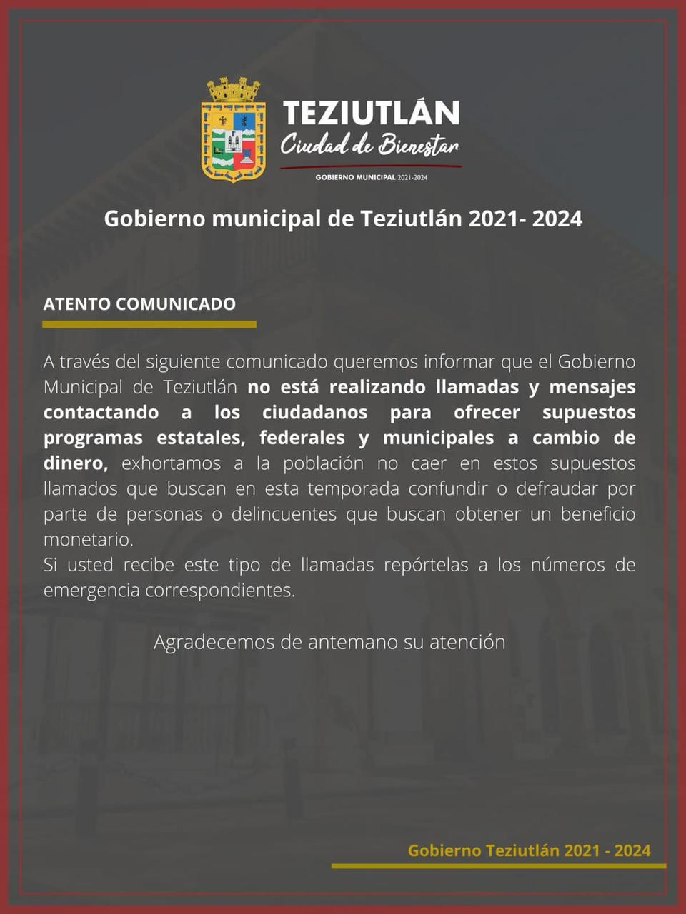 Desde Teziutlán: Ayuntamiento pide denunciar a quienes ofrezcan programas sociales a cambio de dinero