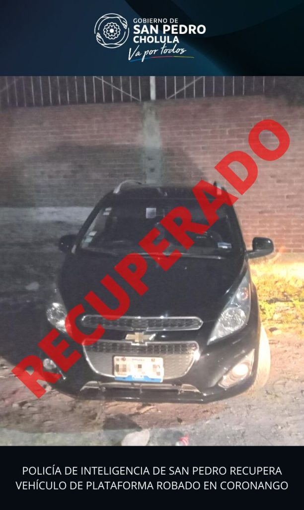 Recuperan en San Pedro Cholula coche robado a Coronango