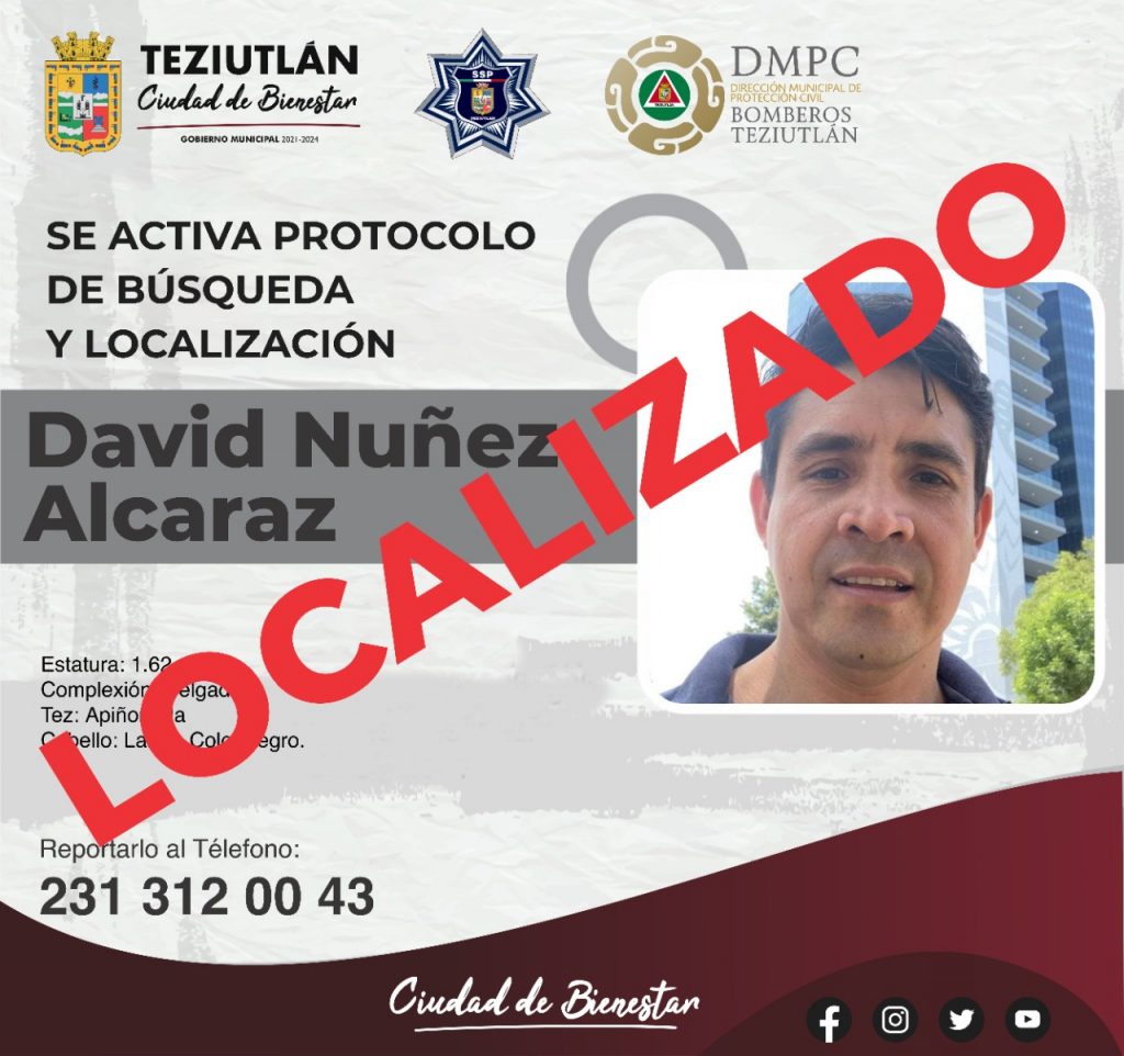 Ayuntamiento de Teziutlán localiza a dos mujeres y un hombre reportados como desaparecidos