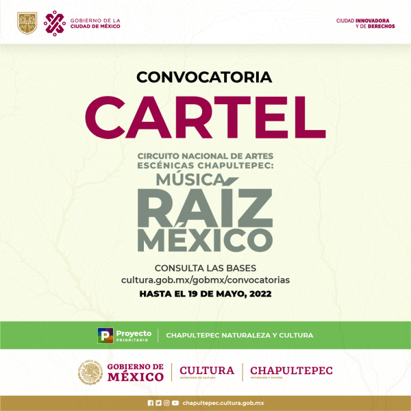 Convoca Cultura a concurso de cartel para Circuito Nacional de Artes Escénicas Chapultepec