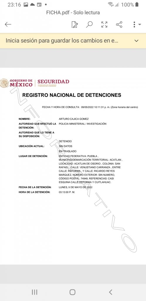 Fotonota: Se confirma captura del presidente de Acatlán