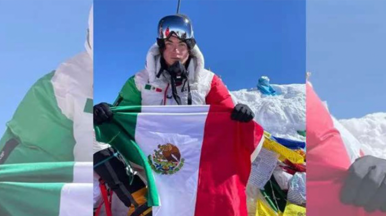 Alpinista mexicano de 19 años hace historia en tocar la cima del Everest