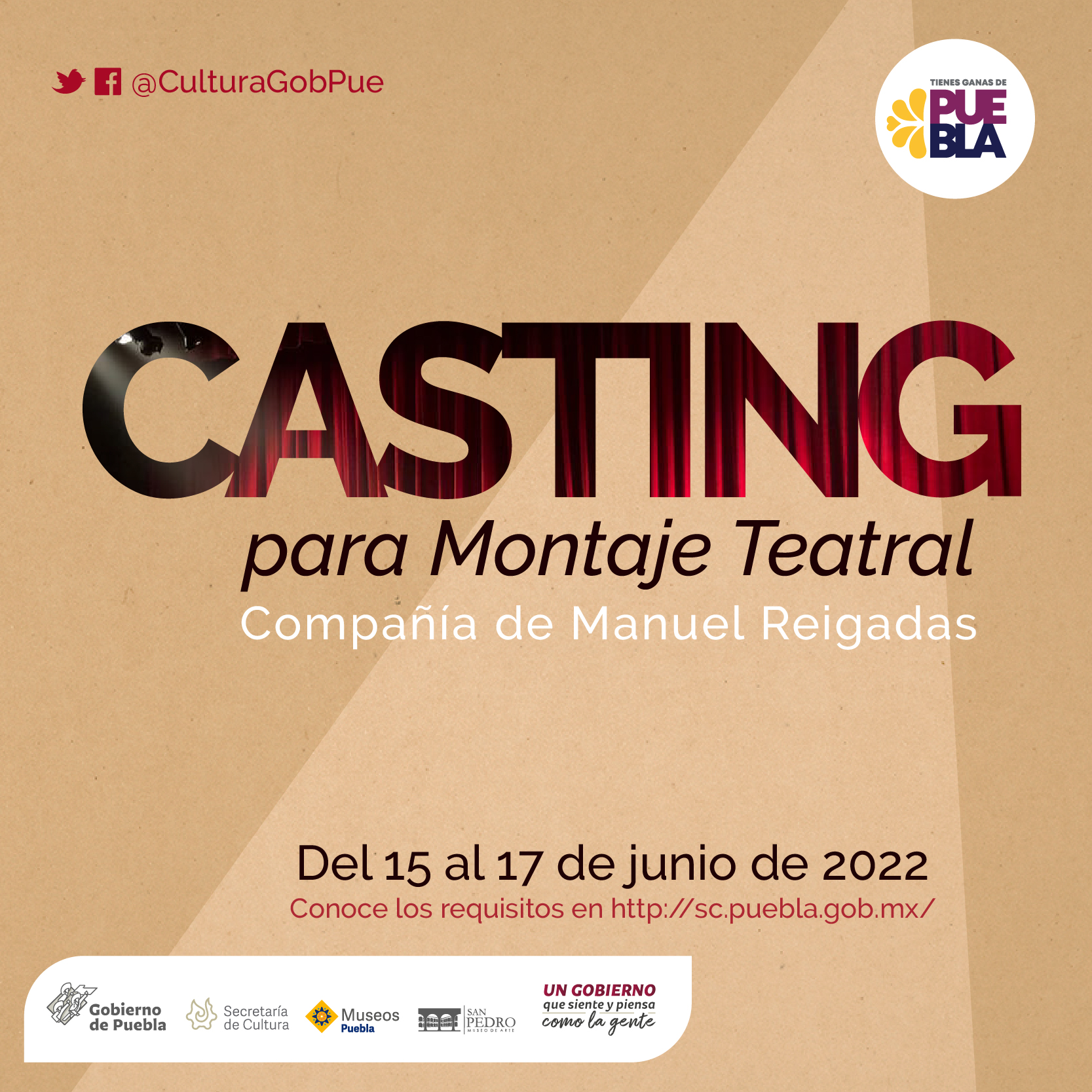 Invitan Cultura y compañía “Manuel Reigadas” a “Casting para Montaje Teatral”