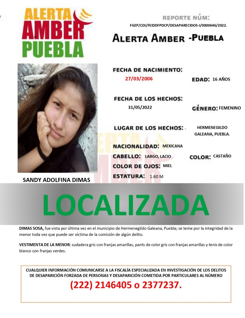 Se desactivan ALERTAS AMBER de IAN CALEB ROSALES GONZÁLEZ y SANDY ADOLFINA DIMAS SOSA