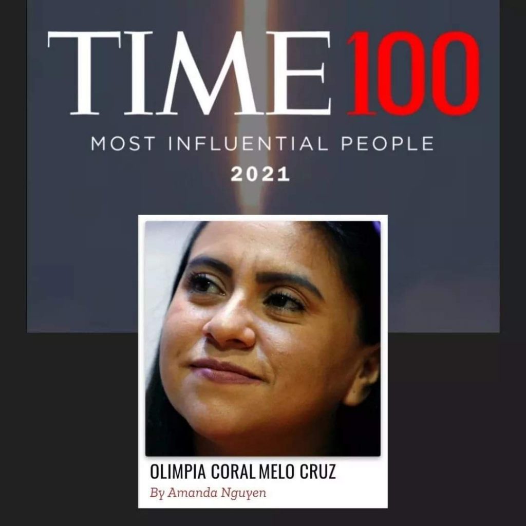 Participará Olimpia Coral Melo en Gala de las 100 personas más influyentes del mundo