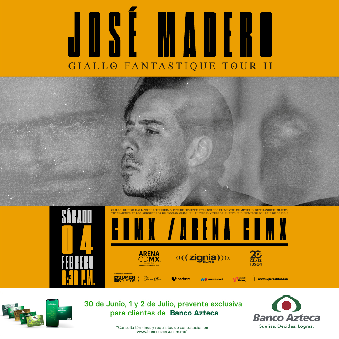 José Madero dará un concierto en Arena CDMX el jueves 9 de febrero de 2023