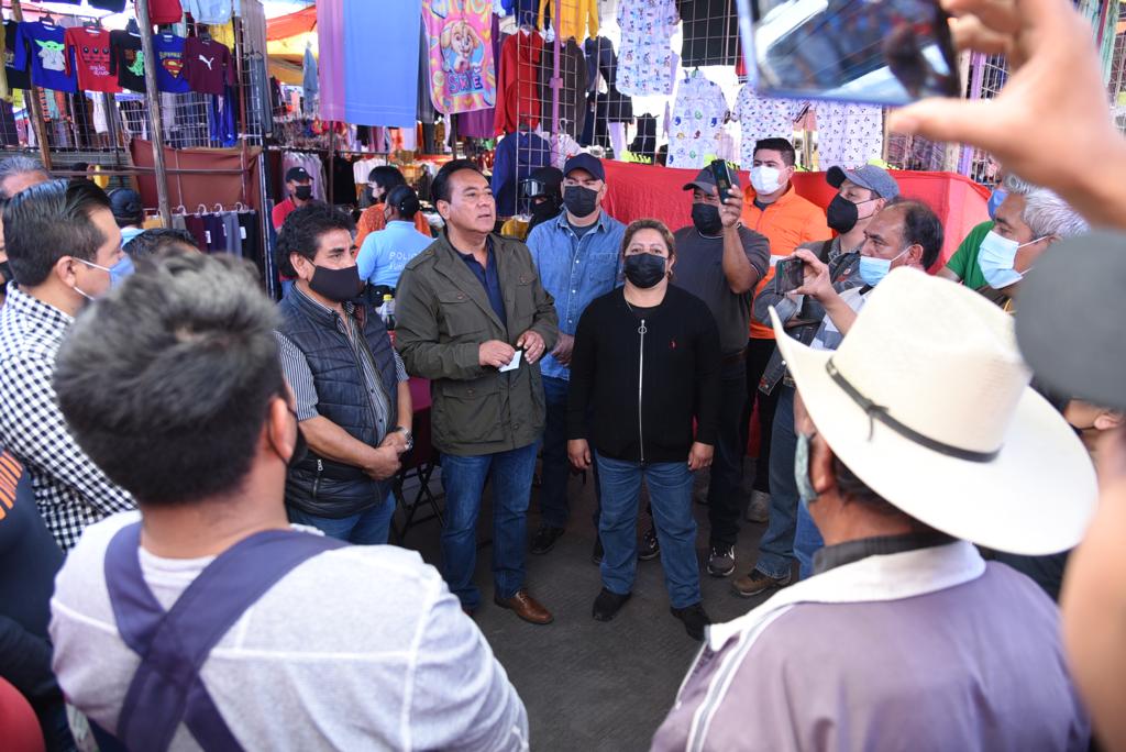 Se congratulan comerciantes del tianguis sabatino con política de seguridad del Ayuntamiento de Tlaxcala