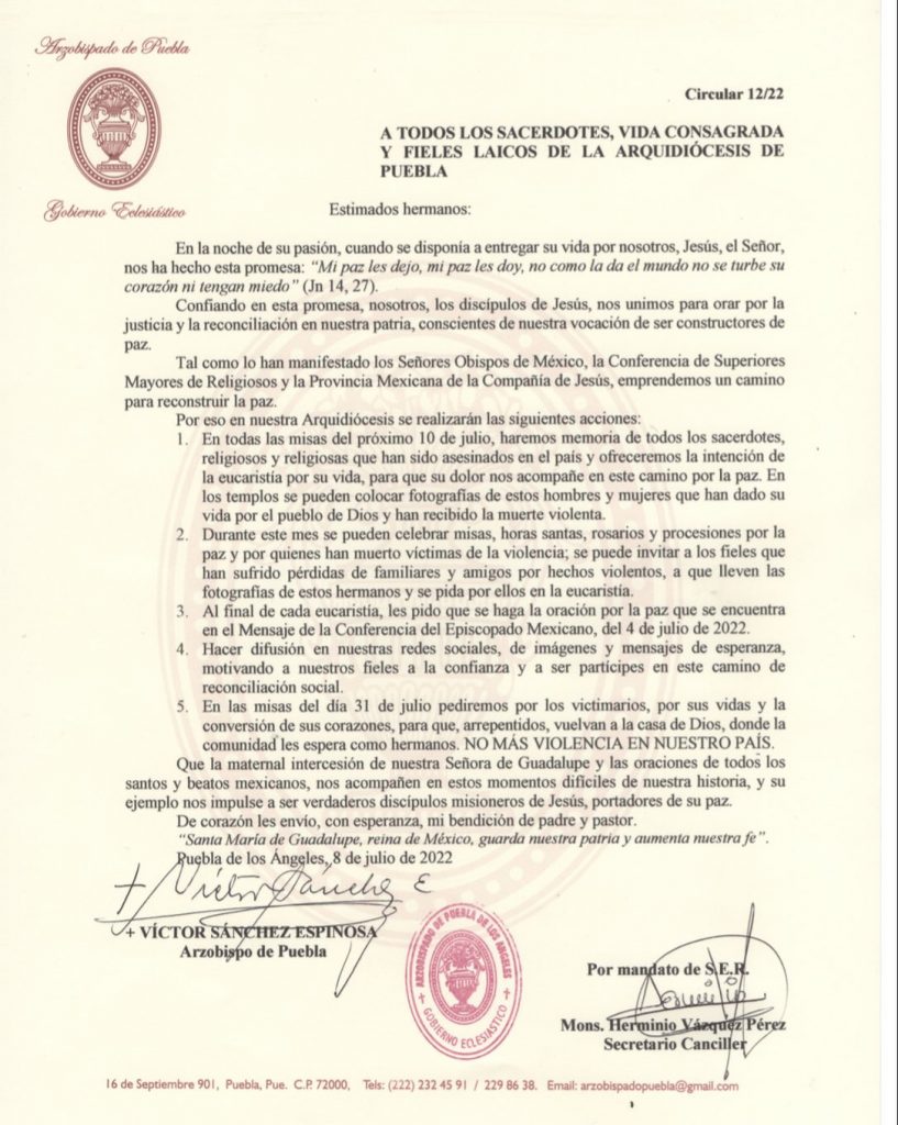 Arquidiócesis de Puebla se sube al ring con AMLO