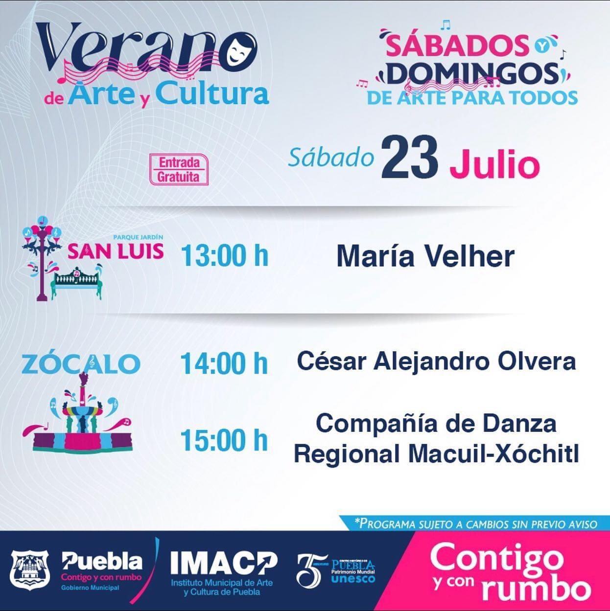 Cartelera cultural y artística el fin de semana en Puebla capital