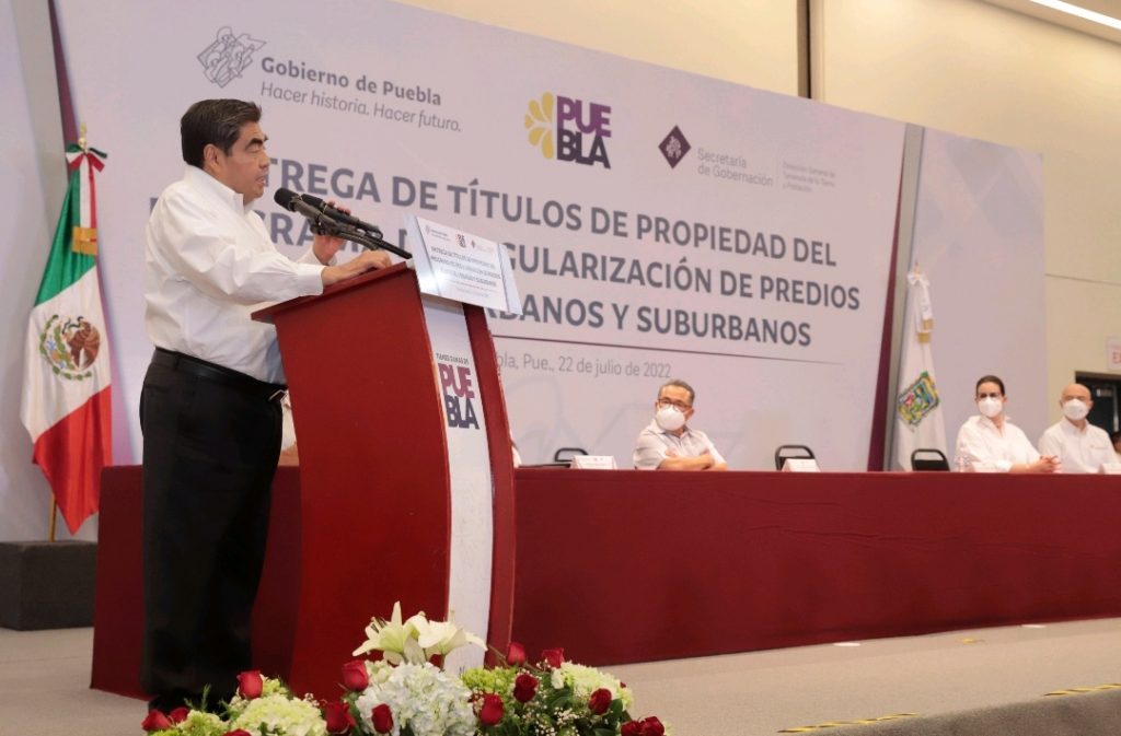 Con programa de regularización, gobierno de Puebla entregará 100 mil titulos de propiedad: MBH