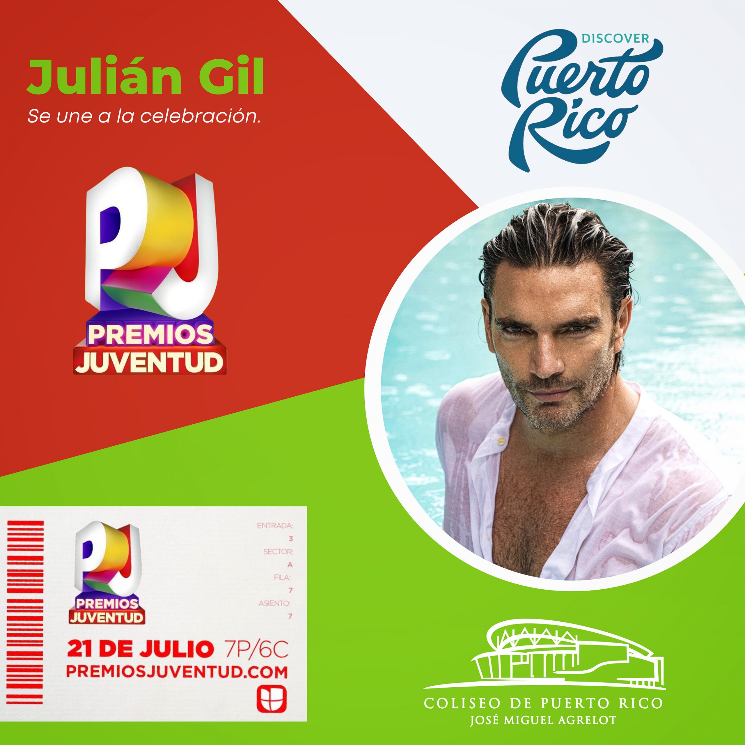 El actor y conductor Julián Gil participará en los Premios Juventud 2022
