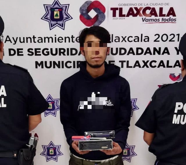 Atrapa Policía de Tlaxcala capital a presunto ladrón en finca de Ocotlán