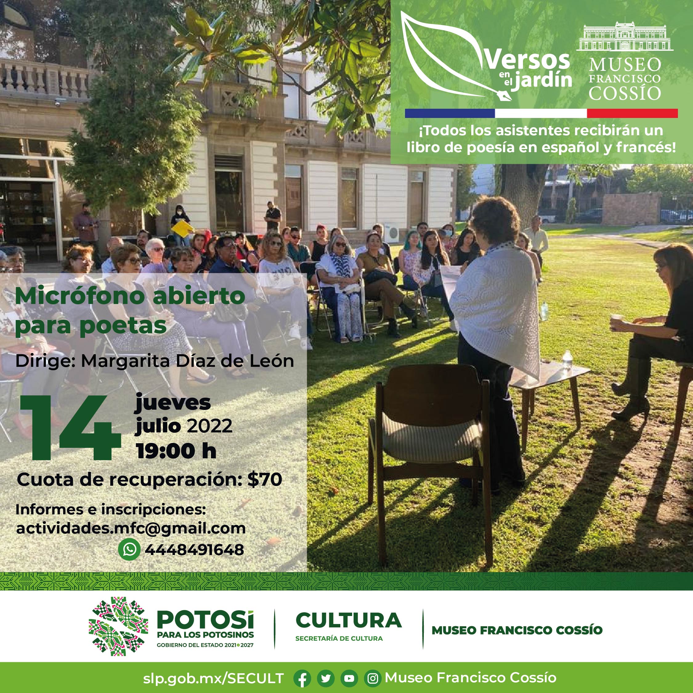 Presentan 2ª edición de“Versos en el Jardín, Micrófono Abierto para Poetas”