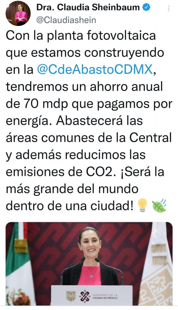 Claudia Sheinbaum presenta avances en la instalación de la planta solar más grande del mundo dentro de una ciudad