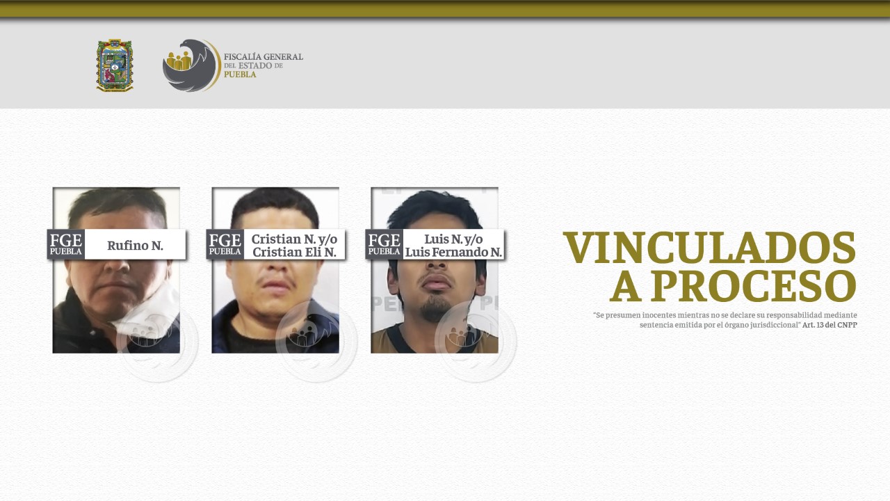 Tres vinculados a proceso por portación de armas y droga en Acatzingo