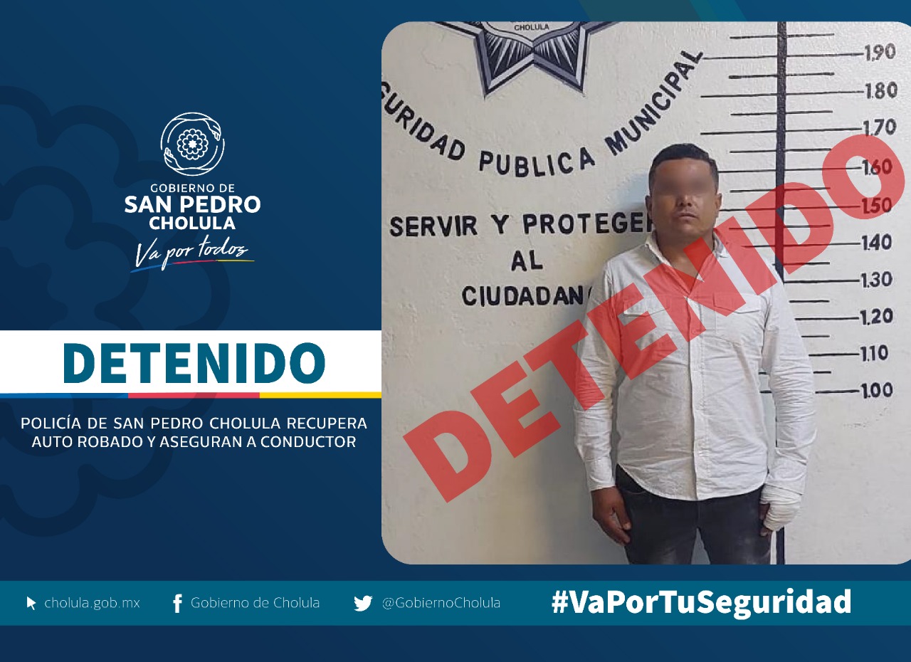 En San Pedro Cholula recuperan vehículo robado