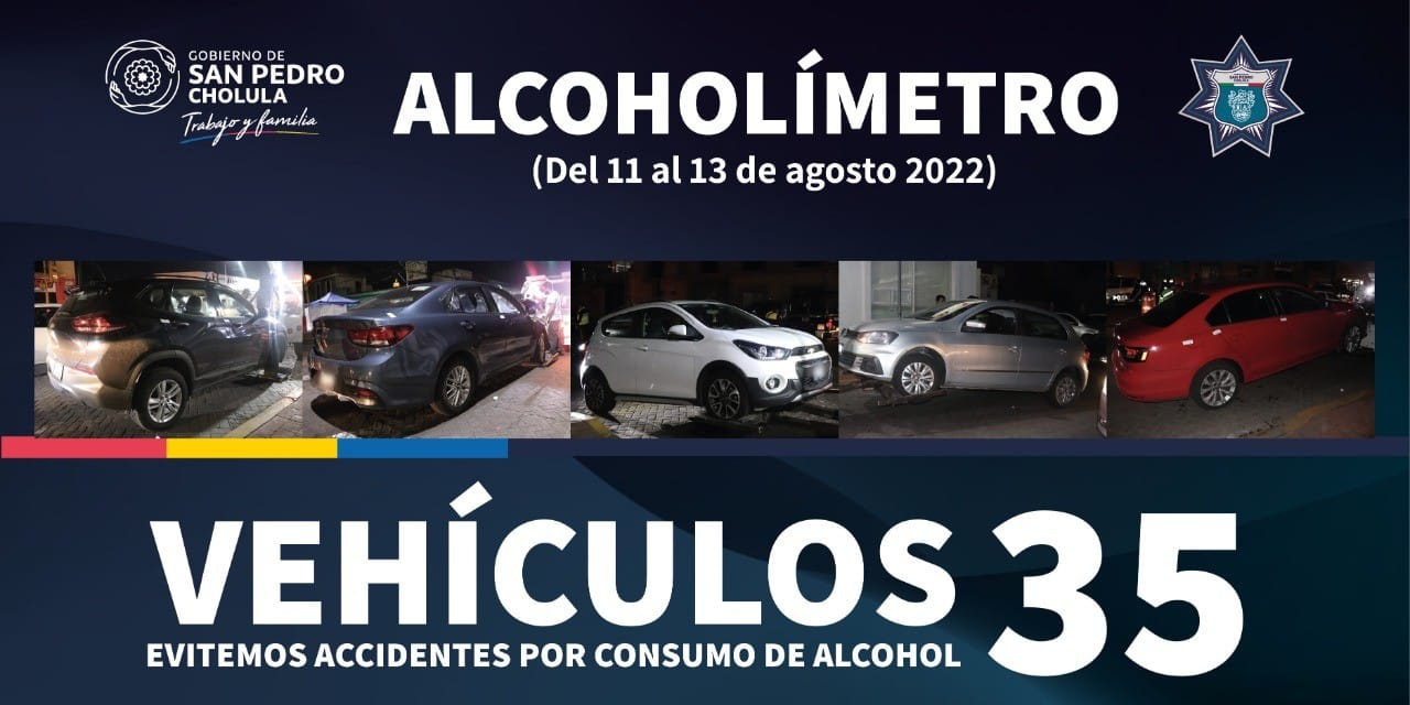 Violaron el alcoholímetro y fueron remitidos 28 conductores en San Pedro Cholula