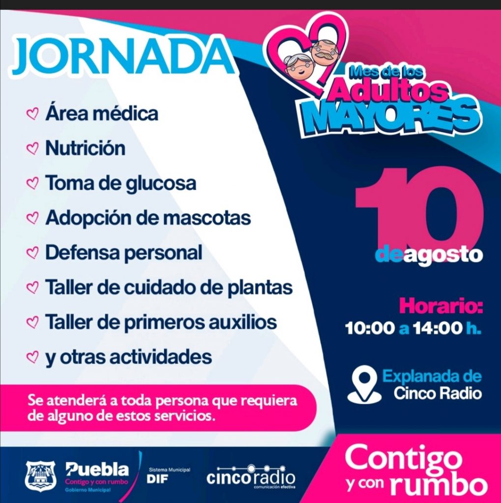 SMDIF Puebla invita a la jornada de servicios integrales para personas adultas mayores 