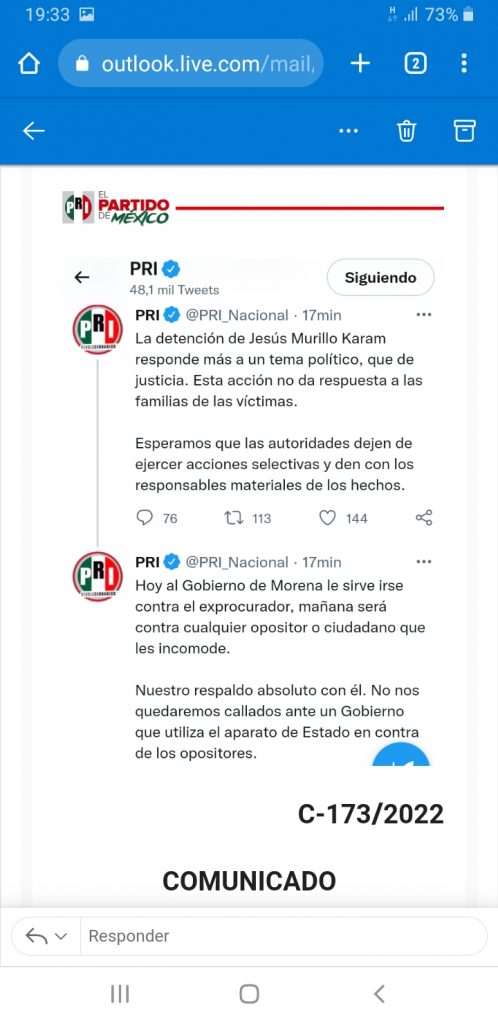 PRI nacional respalda a Murillo Karam y desestima su detención