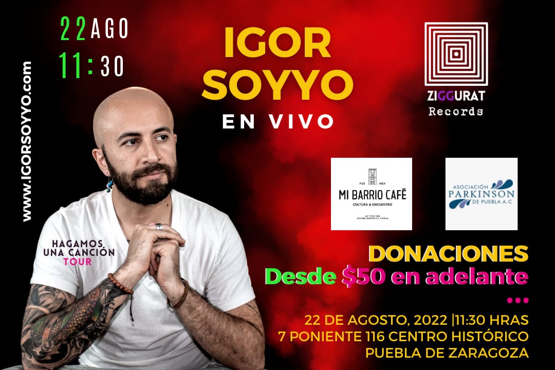 El cantautor colombiano Igor Soyyo llega a Puebla con su gira “Hagamos una canción Tour”