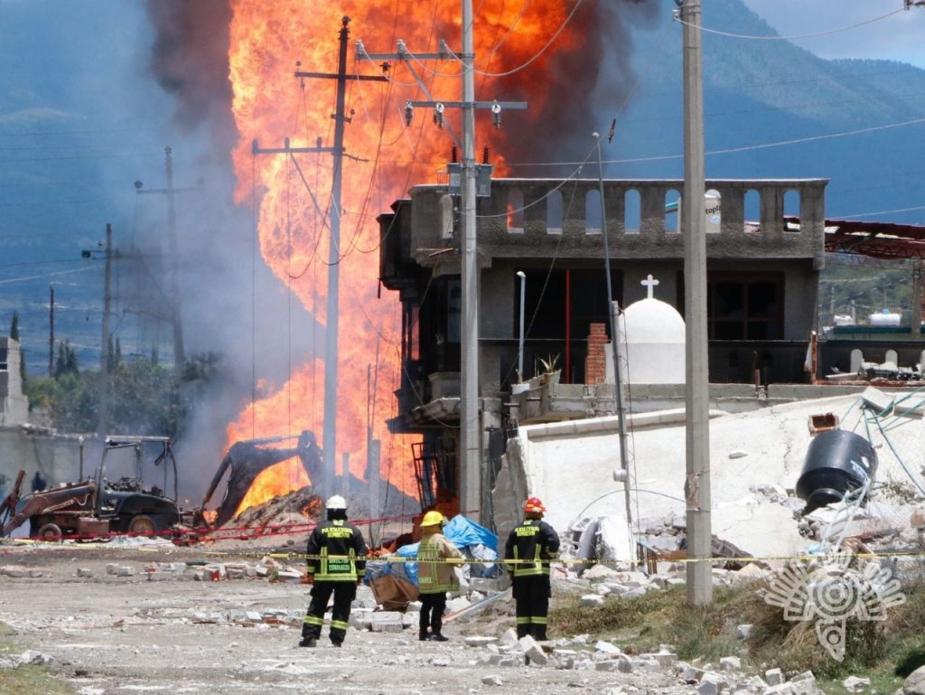 Implementa SSP dispositivo tras explosión en ducto en Amozoc