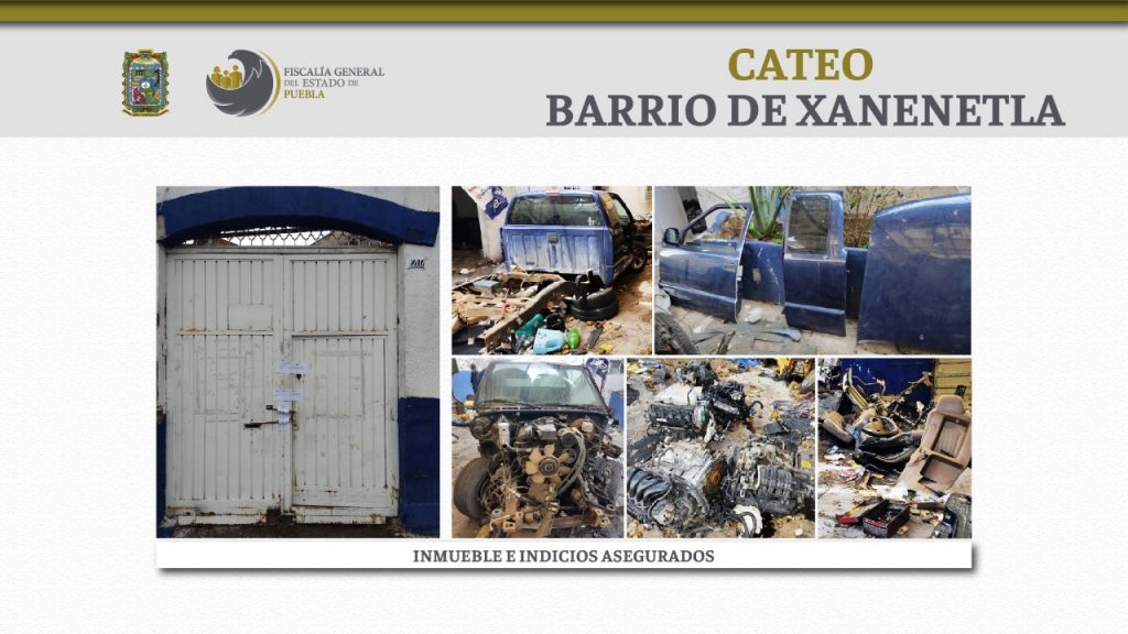 En Xanenetla, Fiscalía Puebla aseguró un vehículo y motores robados