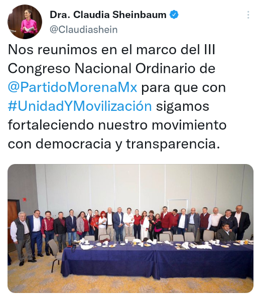 Al grito de “presidenta” respaldan congresistas de todo el país a Claudia Sheinbaum en III Congreso Nacional Ordinario de Morena