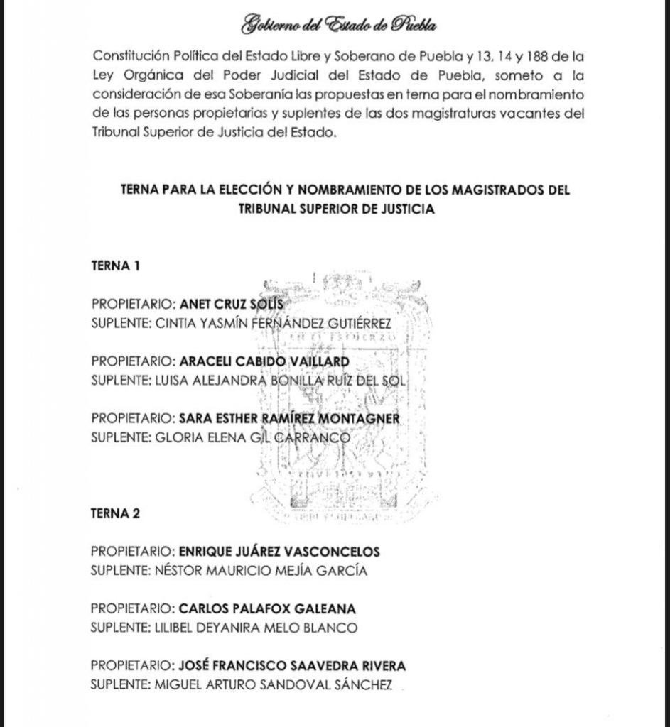 Carlos Palafox Galeana llegaría como magistrado del Tribunal Superior de Justicia 