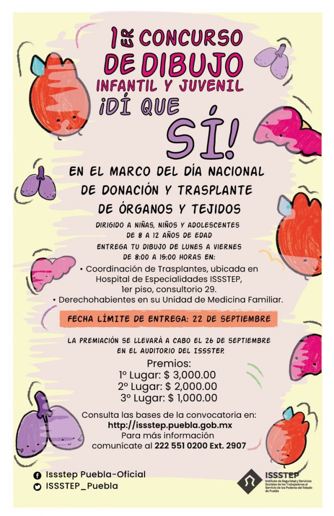 Fomenta ISSSTEP cultura de donación de órganos con concurso de dibujo