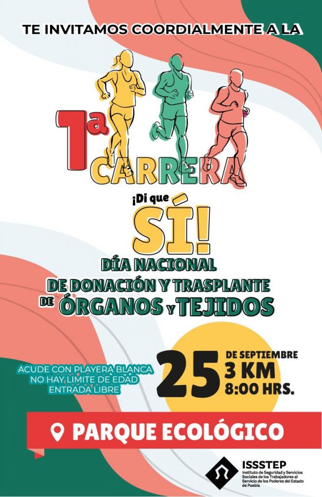 Con Carrera “¡Di que sí!”, ISSSTEP fortalece concientización sobre donación de órganos y tejidos
