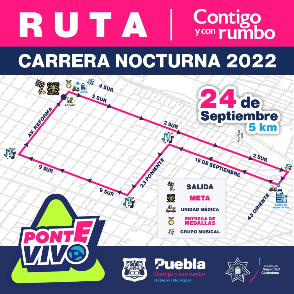 Anuncian cierre de calles por carrera nocturna de este sábado