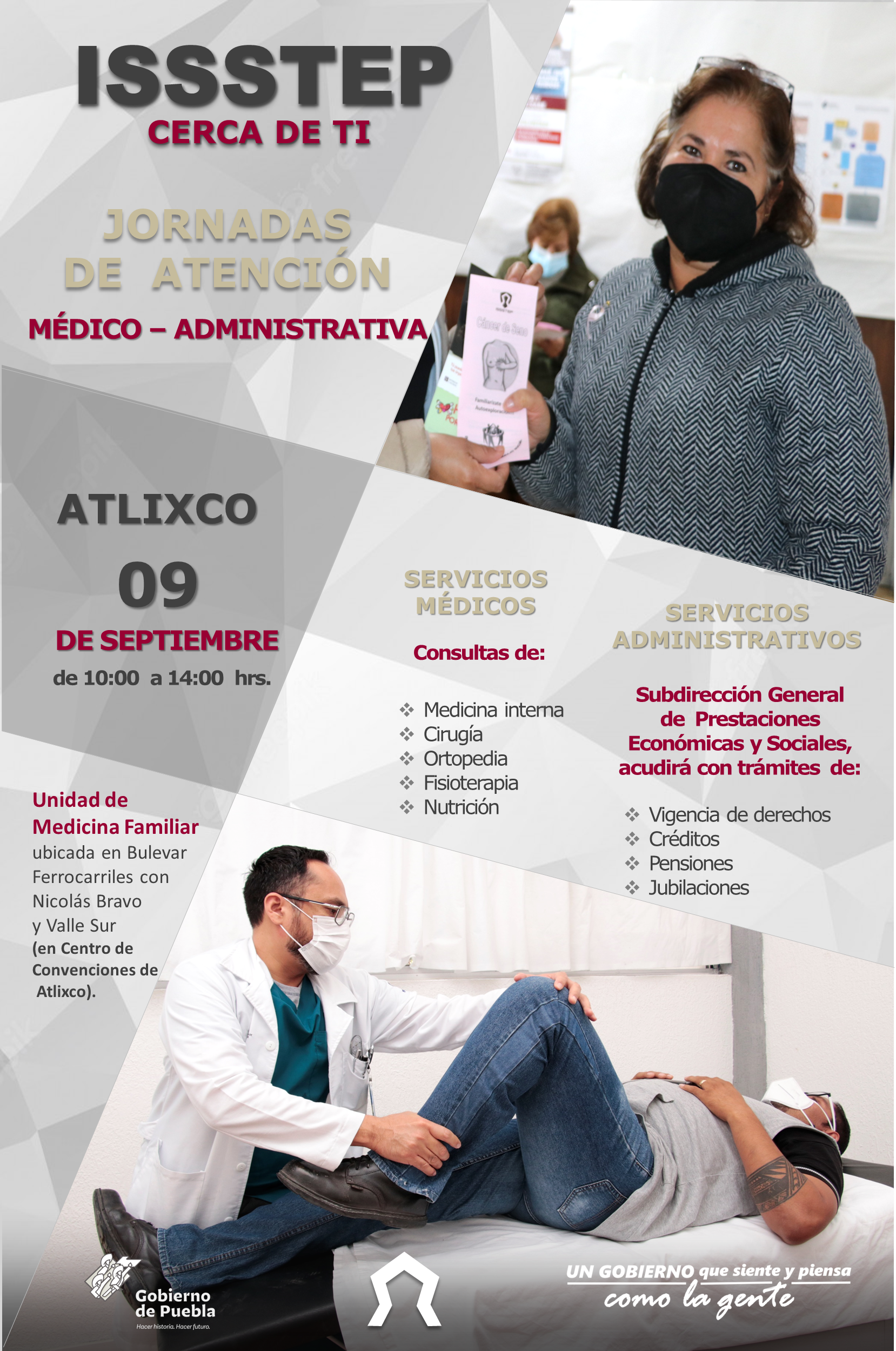 Realizará ISSSTEP primera jornada de atención regional en Atlixco