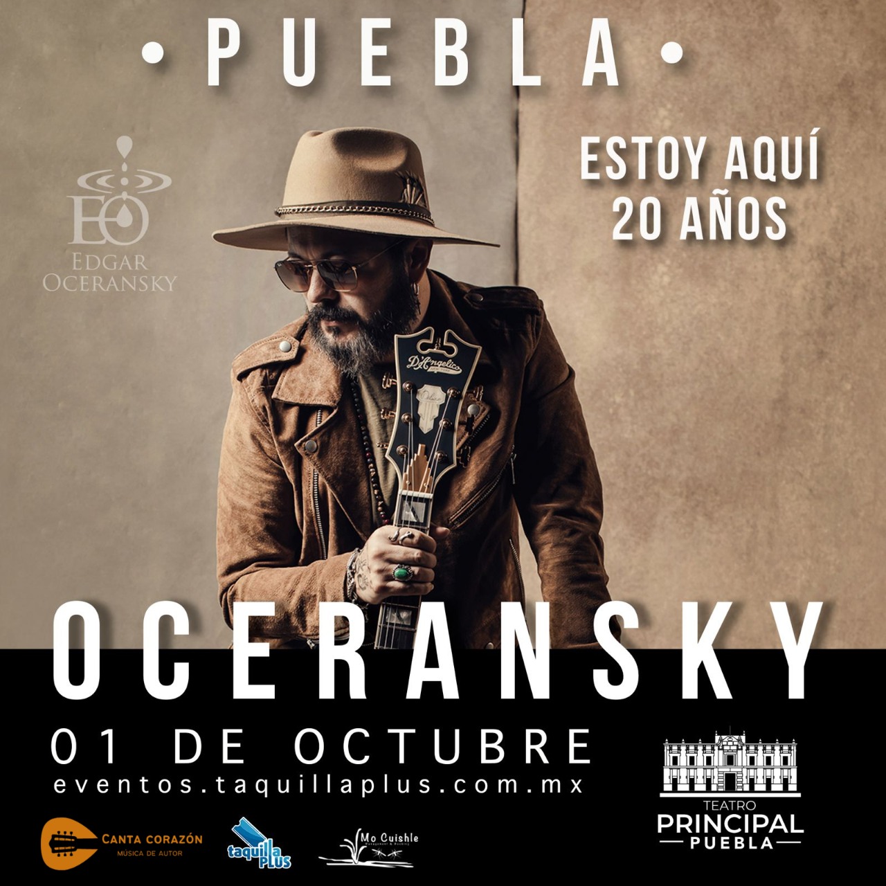 Edgar Oceransky llega a Puebla con su gira “Estoy Aquí 20 Años”