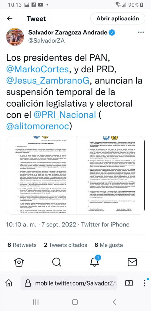 Fotonota: Consumatum est…PAN y PRD rompen alianza legislativa con el PRI