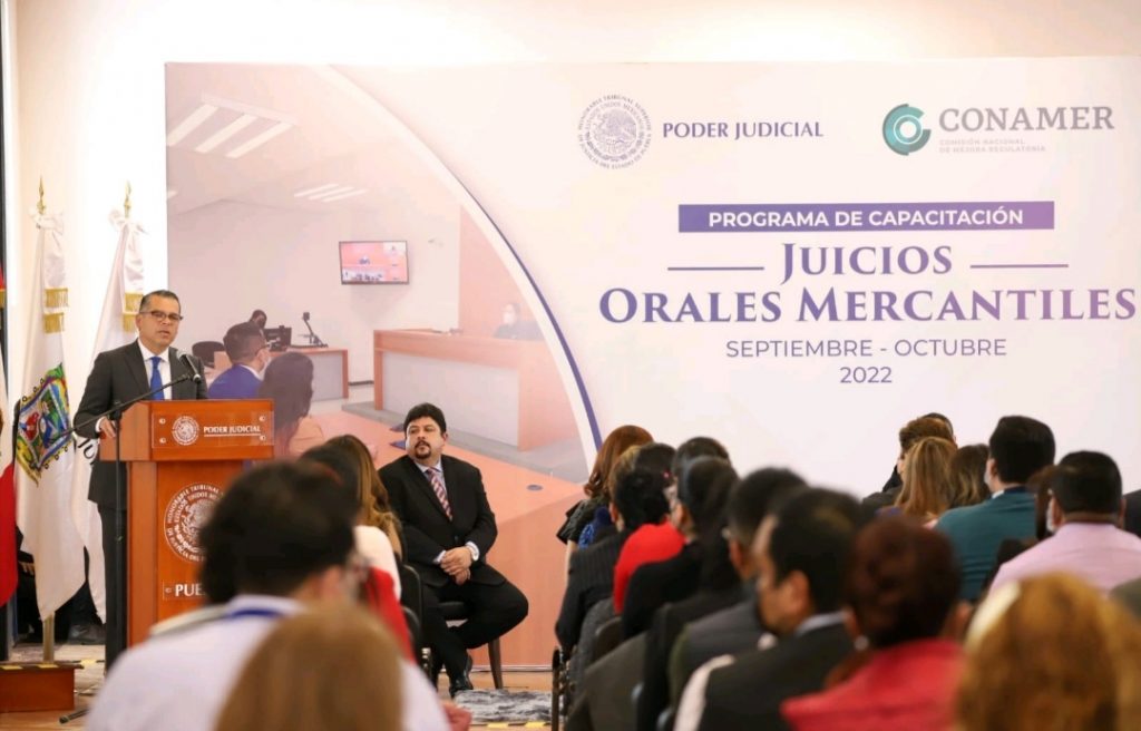 En conjunto con la Conamer, realiza el Poder Judicial capacitación para juezas y jueces de Puebla en juicios orales mercantiles    