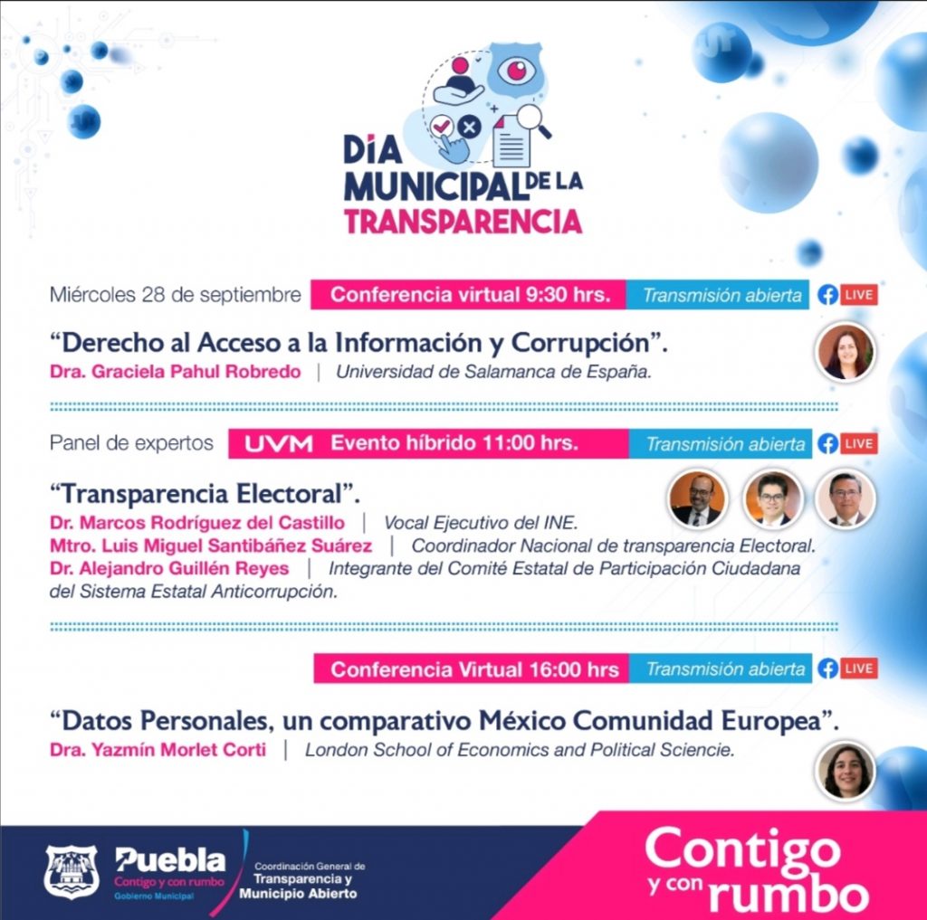 Puebla capital celebrará el día Municipal de la Transparencia como una jornada informativa encabezada por expertos 