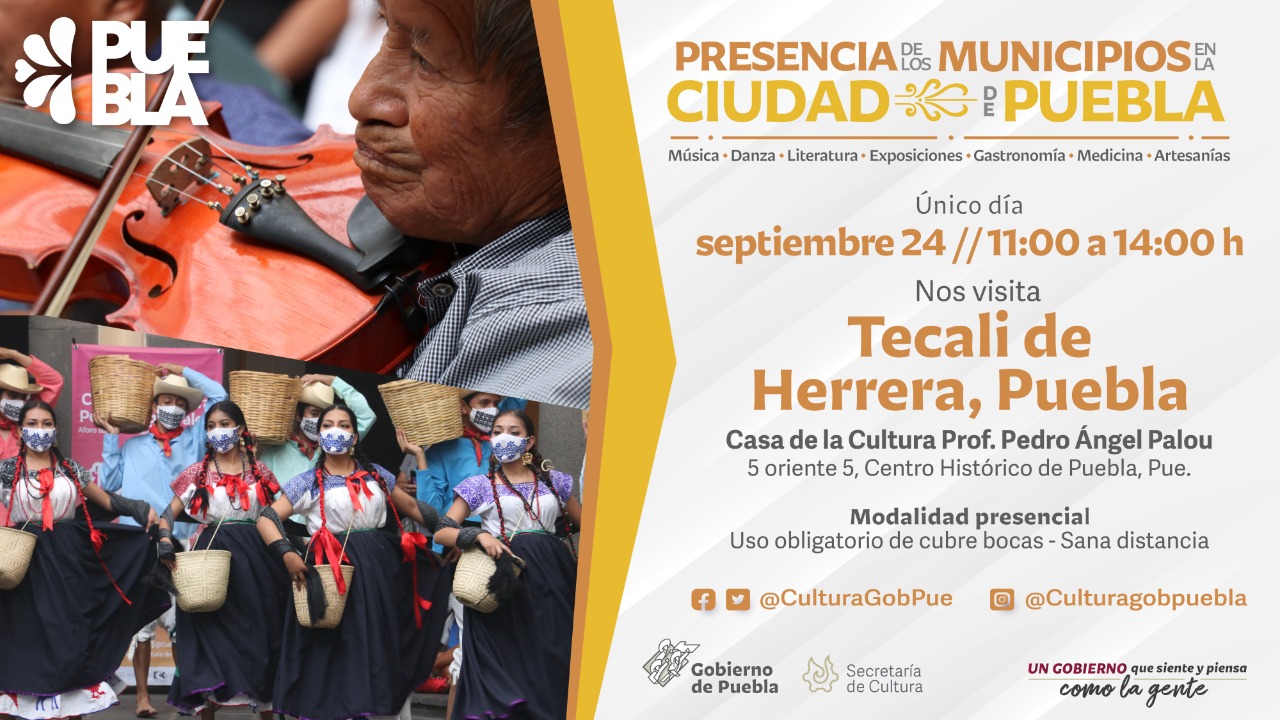 Presentará Tecali de Herrera música, danza y artesanías en Casa de la Cultura