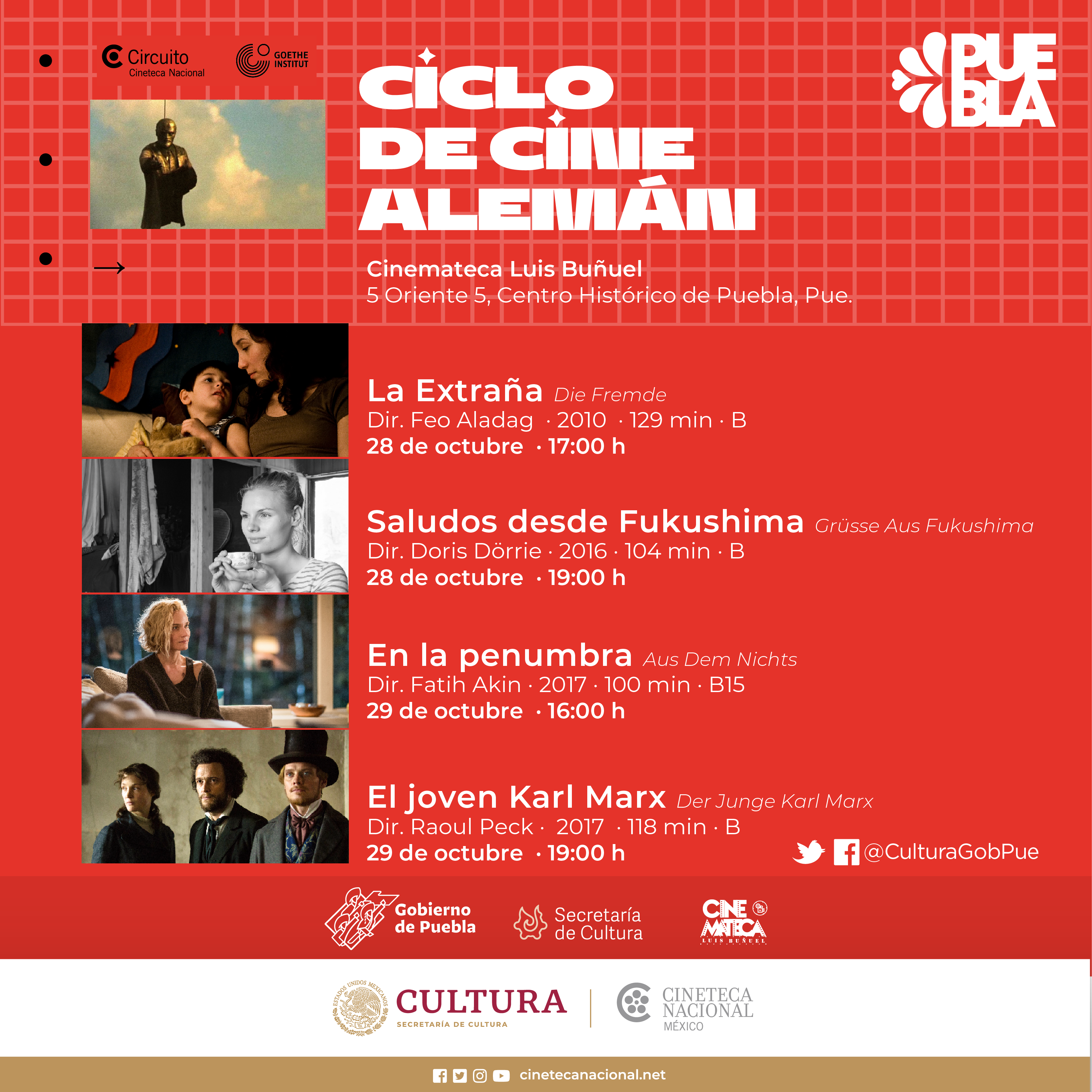 Presentará Cultura “Ciclo de Cine Alemán” en Cinemateca “Luis Buñuel”
