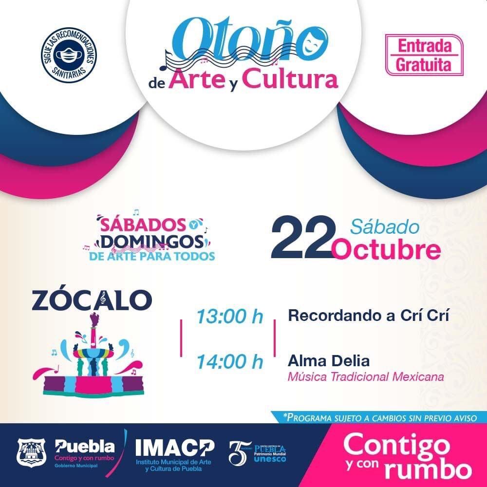 Cartelera artística y cultural extensa en Puebla capital este fin de semana
