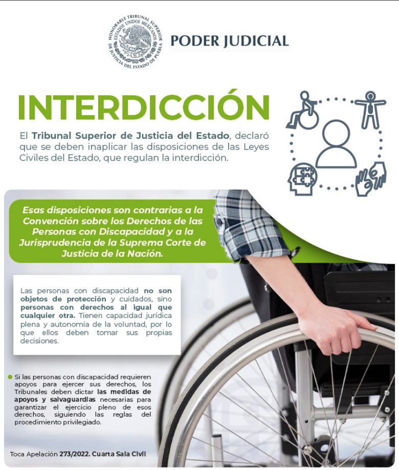 TSJ Puebla garantiza la personalidad jurídica y autonomía de las personas con discapacidad