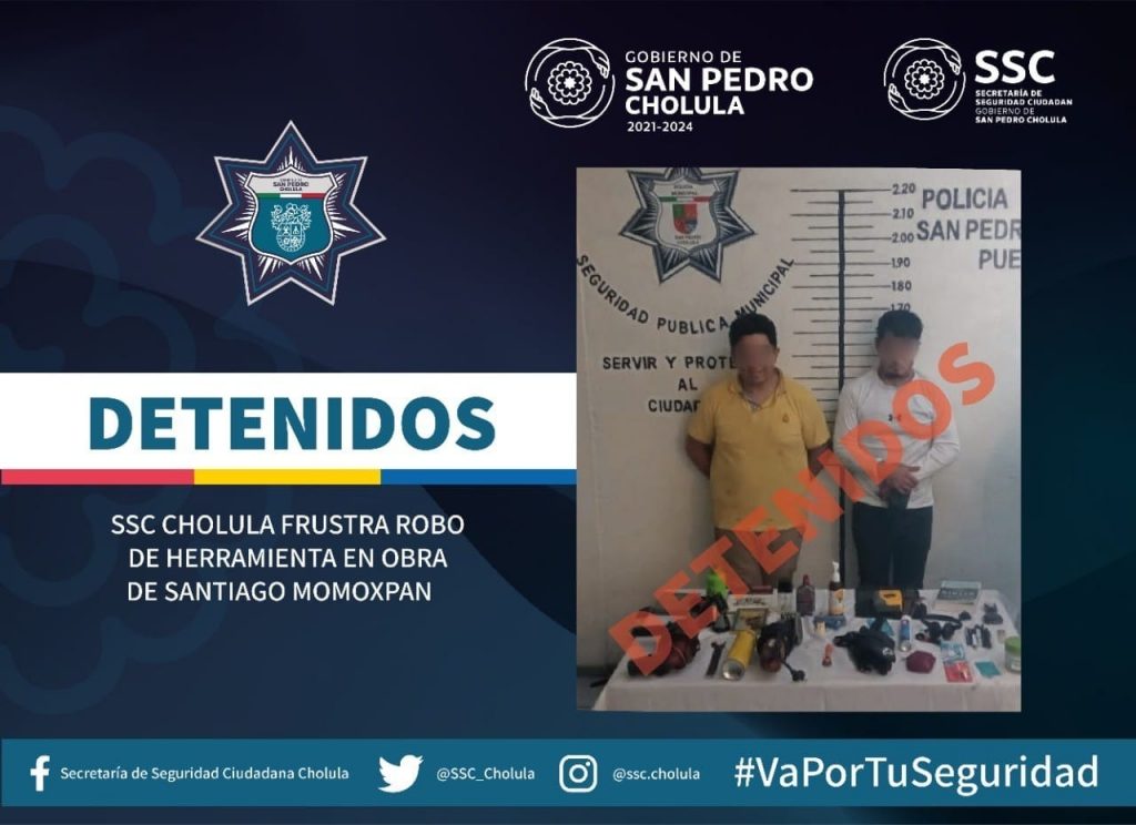 Querían robar en una construcción de San Pedro Cholula