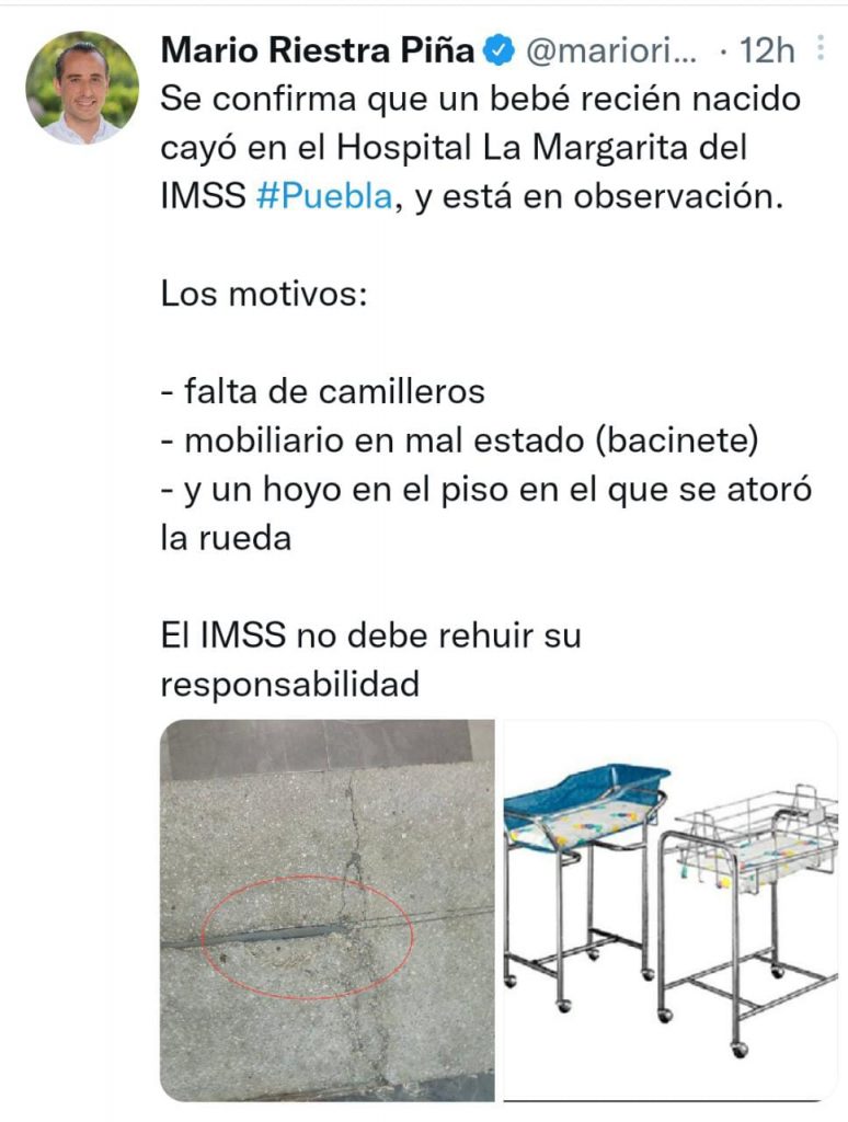 Enfermera del hospital la Margarita IMSS tiró a un bebé recién nacido